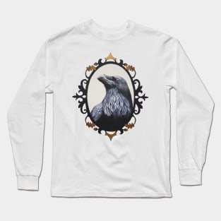Raven - bird portrait Long Sleeve T-Shirt
